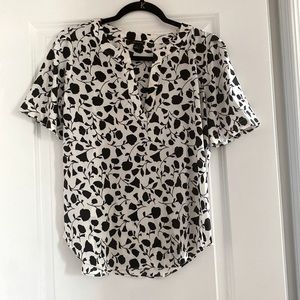 Ann Taylor short sleeve print dress blouse